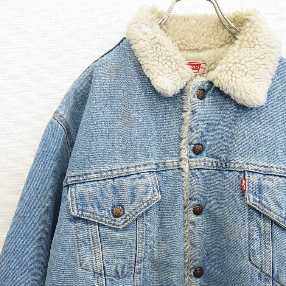 リーバイス LEVIS 米国製 デニム ジャケット ボア 赤白タグ ロゴ リーバイス LEVIS 米国製 デニム ジャケット ボア 赤白タグ ロゴ