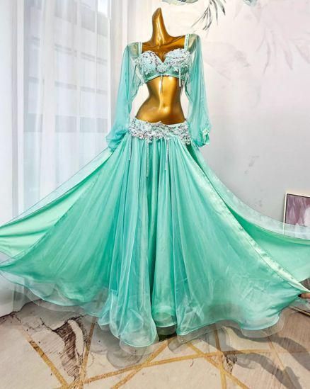 ベリーダンス オリエンタル衣装 袖あり ブラ スカート オーダーメイド