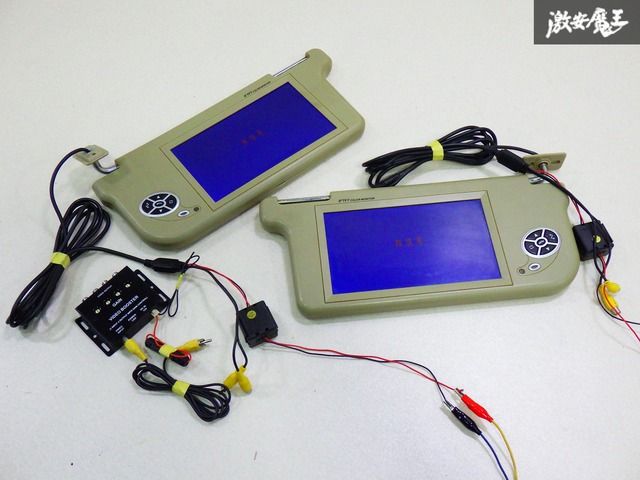 TFTバイザーモニター左右セット　おまけ品ヘッドレストモニター : デジタル液晶パネル12.2インチサンバイザーモニター左右