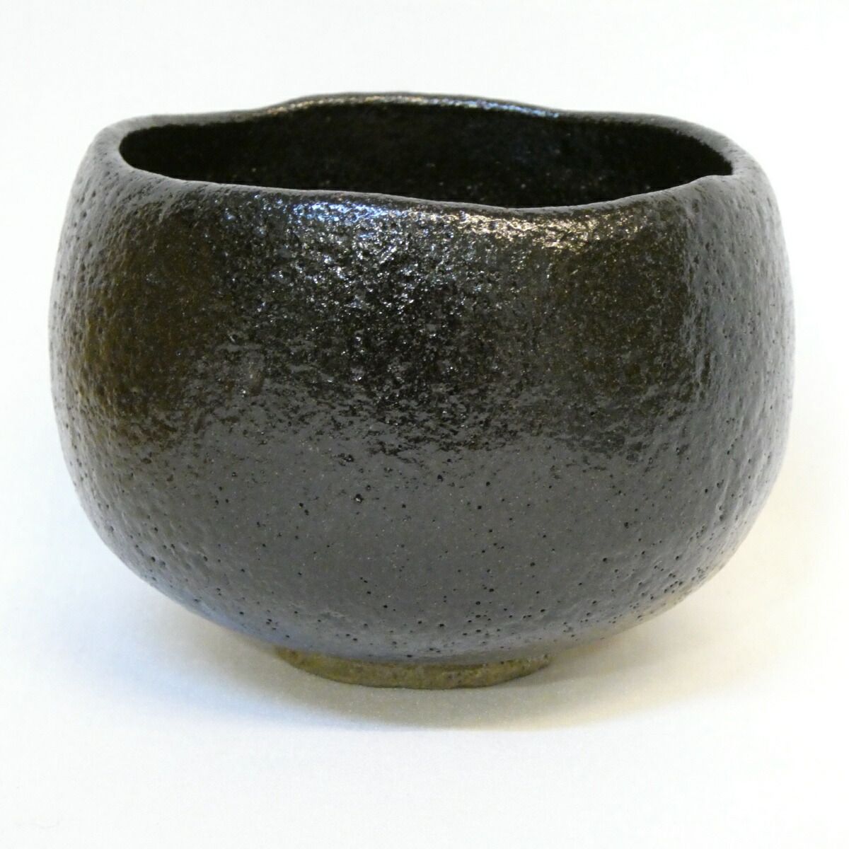 八月の特売品】政所窯 初代 永興明道作 黒茶碗 楽焼 後藤明道 黒