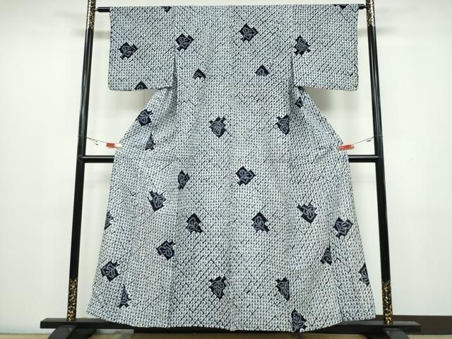 平和屋着物∴夏物 浴衣 有松鳴海絞り 蜘蛛絞り 舞葉文 綿 CAAW1153ng