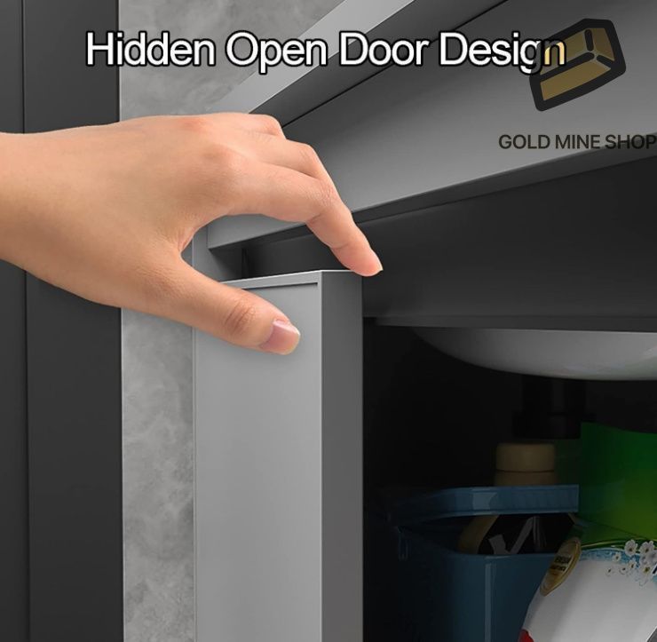 シンク付き洗面化粧台 セラミック製洗面台とミラー付きのスペース