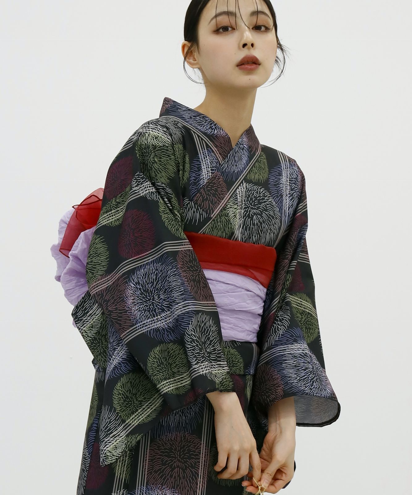 509ag30◎七五三 七歳 女児 着物&袋帯 金彩 枝垂桜 黒◎ 楽天市場