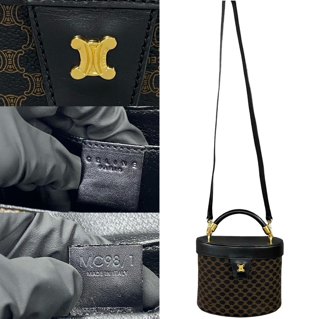 ほぼ未使用 袋付 CELINE セリーヌ マカダム ブラゾン 柄