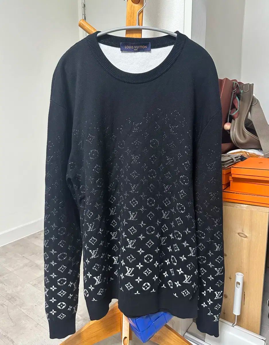 XL Louis Vuitton ルイヴィトン モノグラム グラデーション ニット セーター 黒