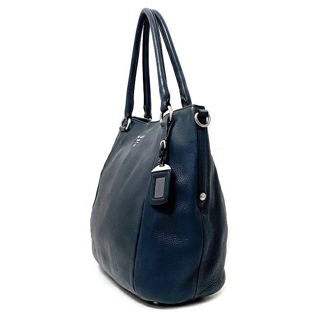 PRADA●BR4372 ネイビーレザートートバック 2ＷＡＹ 新品 PRADA ネイビー レザーハンドバッグ 2way トートバッグ