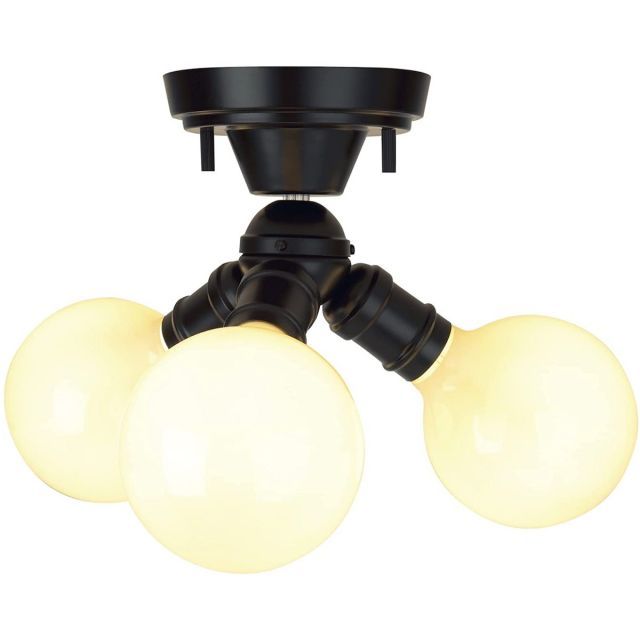 キシマ(kishima) パッロ シーリングライト3灯 ブラック GEM-6963　電球型 10畳 ナチュラルインダストリアルシリーズ シンプル