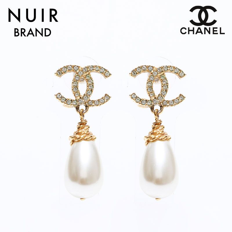 CHANEL シャネル ピアス ココマーク パール ラインストーン L20K