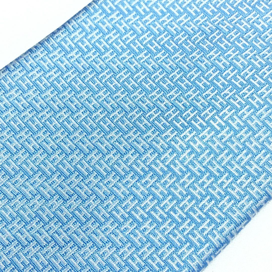 美品 エルメス HERMES ネクタイ シルク100% ライトブルー H柄 2510-185