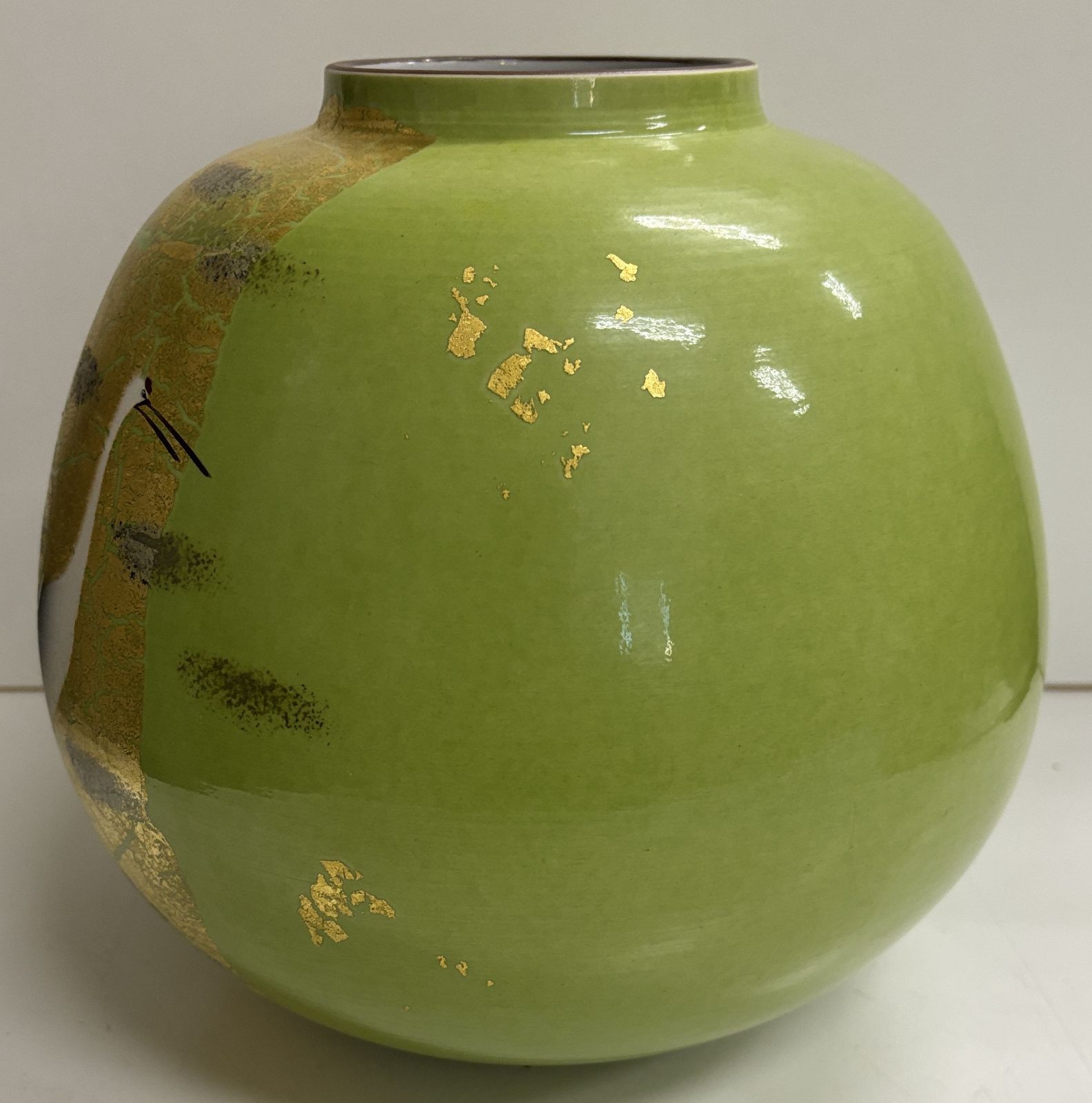 九谷焼　花瓶　壺　光陽 新品未使用】九谷焼 光陽窯 山上義正作 花瓶 壺 黄 緑 - メルカリ