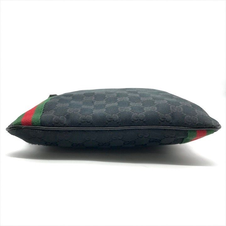 良品 GUCCI グッチ GGキャンバス ショルダー バッグ シェリーライン ブラック 斜め掛け レディース k1713 良品 GUCCI グッチ GGキャンバス ショルダー バッグ シェリーライン