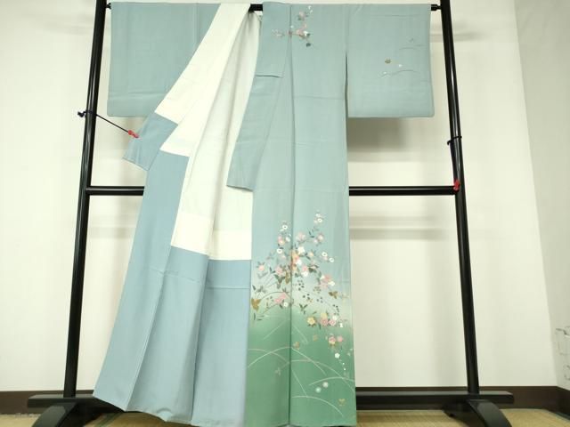 平和屋着物□訪問着 友禅 作家物 枝花文 暈し染め 正絹 逸品
