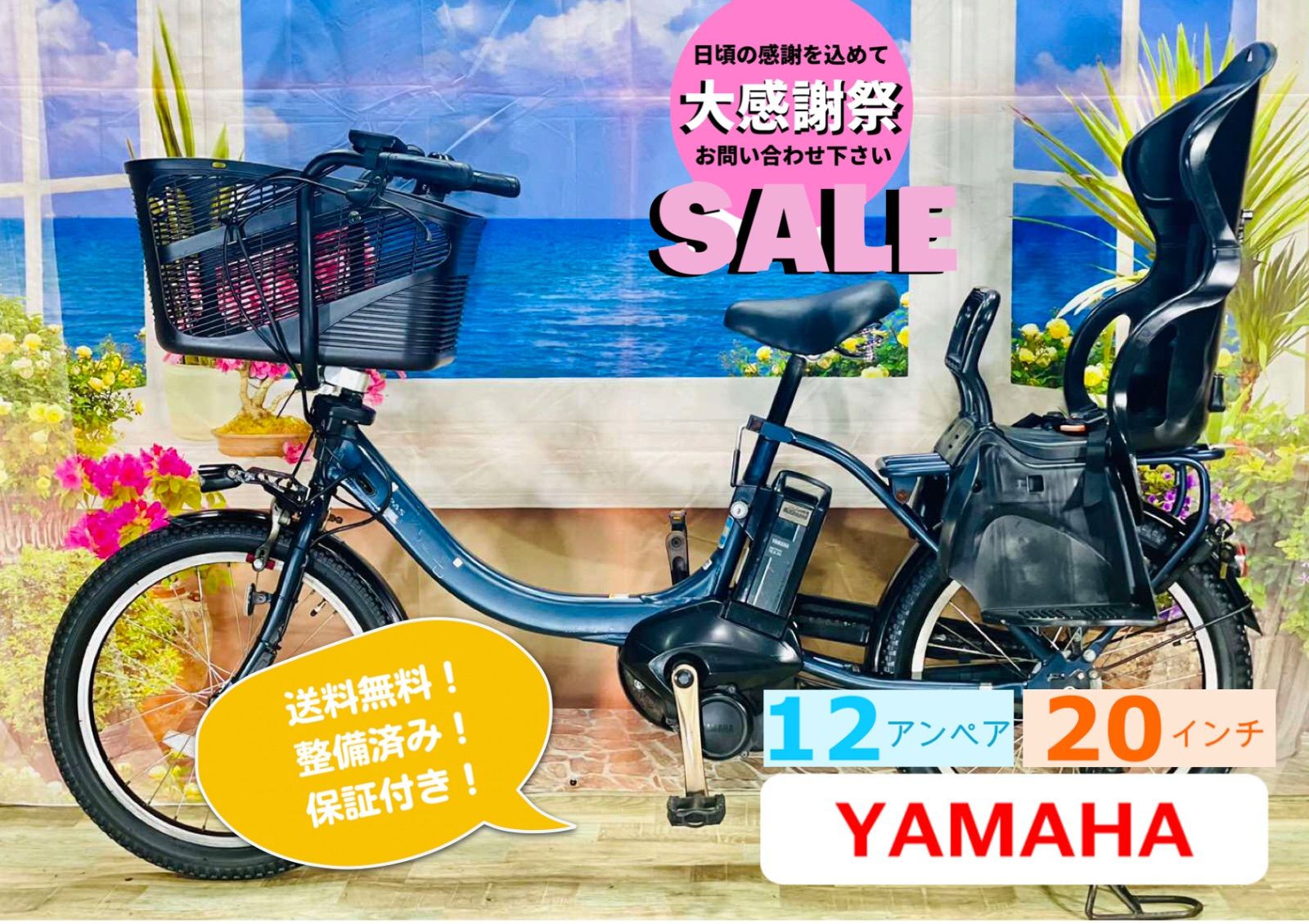 ヤマハ パスキス 大容量12AH 子供乗せ電動アシスト自転車 完成車 Y1127