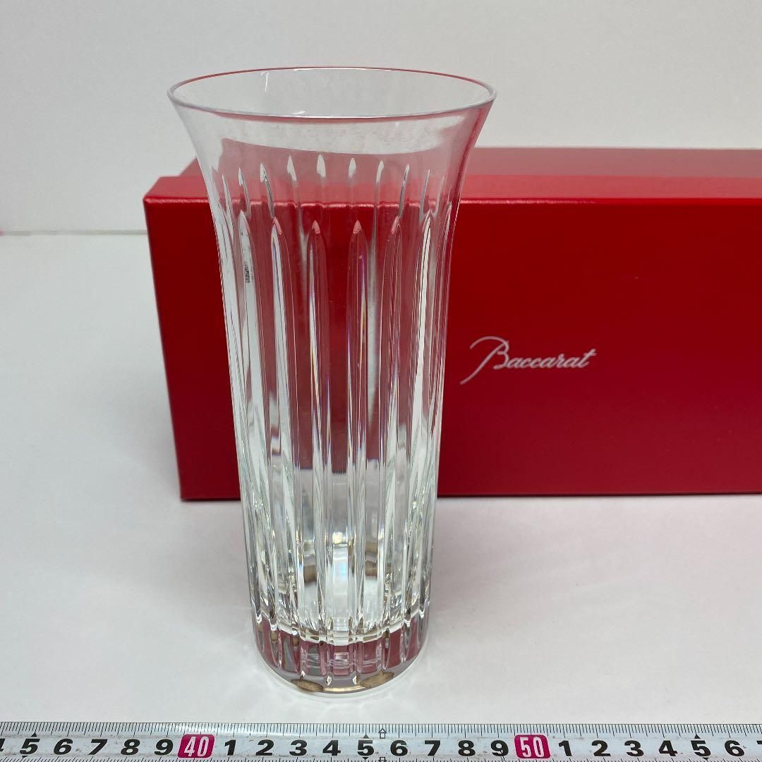 洋3 バカラ フローラル 花瓶 共箱 高さ約18.1㎝タカチ東さ6-1120