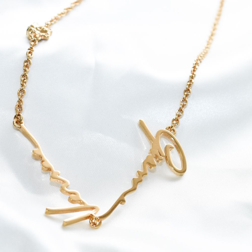 ヴェルサーチ ネックレス ゴールド ロゴ 筆記体 Gianni メンズ レディース ブランド 金属アレルギー VERSACE シグネチャーゴールド DG1H400