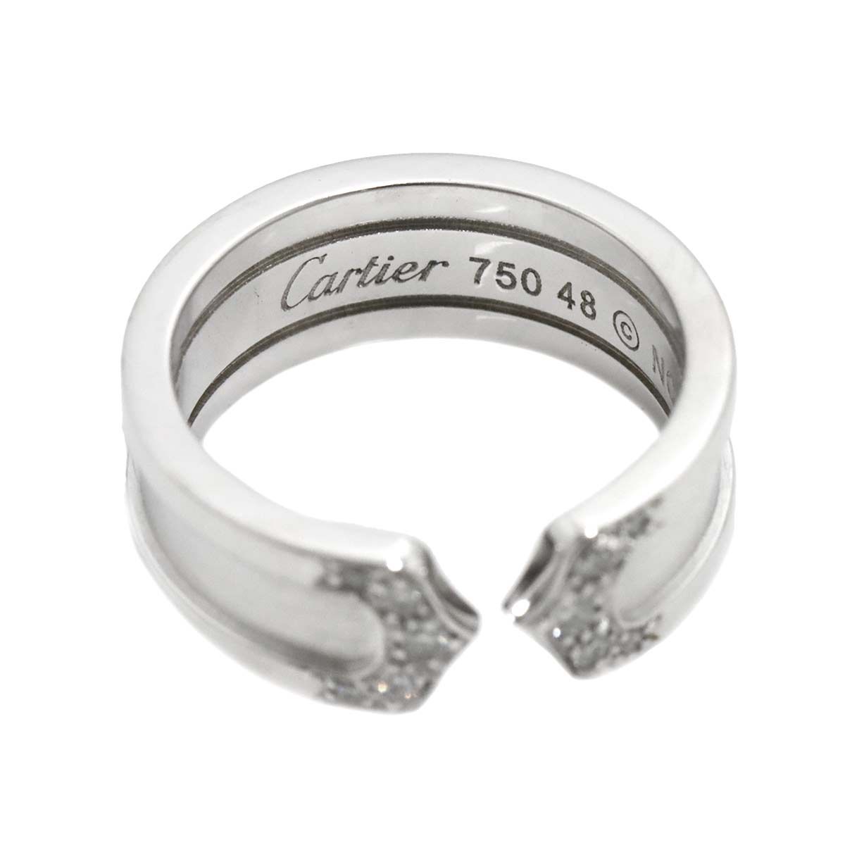 カルティエ Cartier C2 スモール SM #48 リング ダイヤ K18 WG カルティエ Cartier C2 スモール SM #48 リング ダイヤ K18 WG
