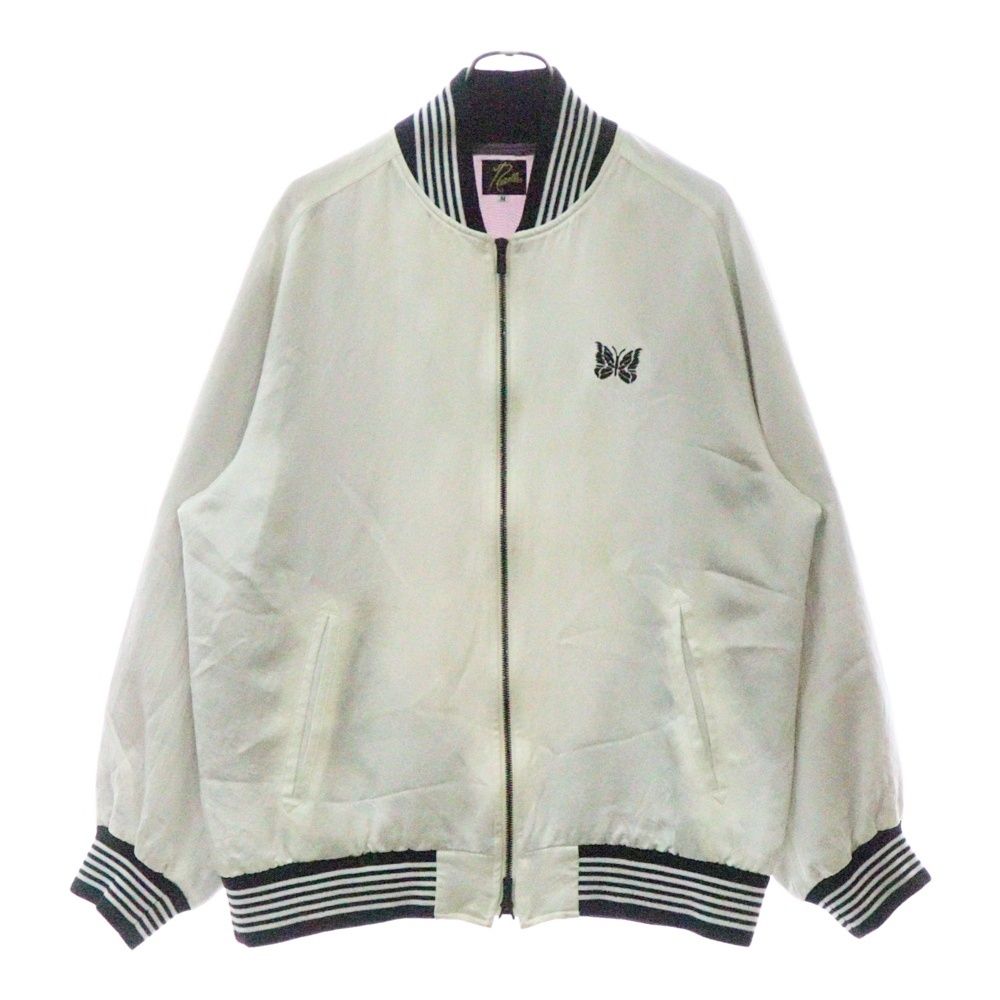 NEEDLES STUDIOUS別注 VARSITY JACKET ホワイト L Needles (ニードルス) ×STUDIOUS Award Sateen Jacket