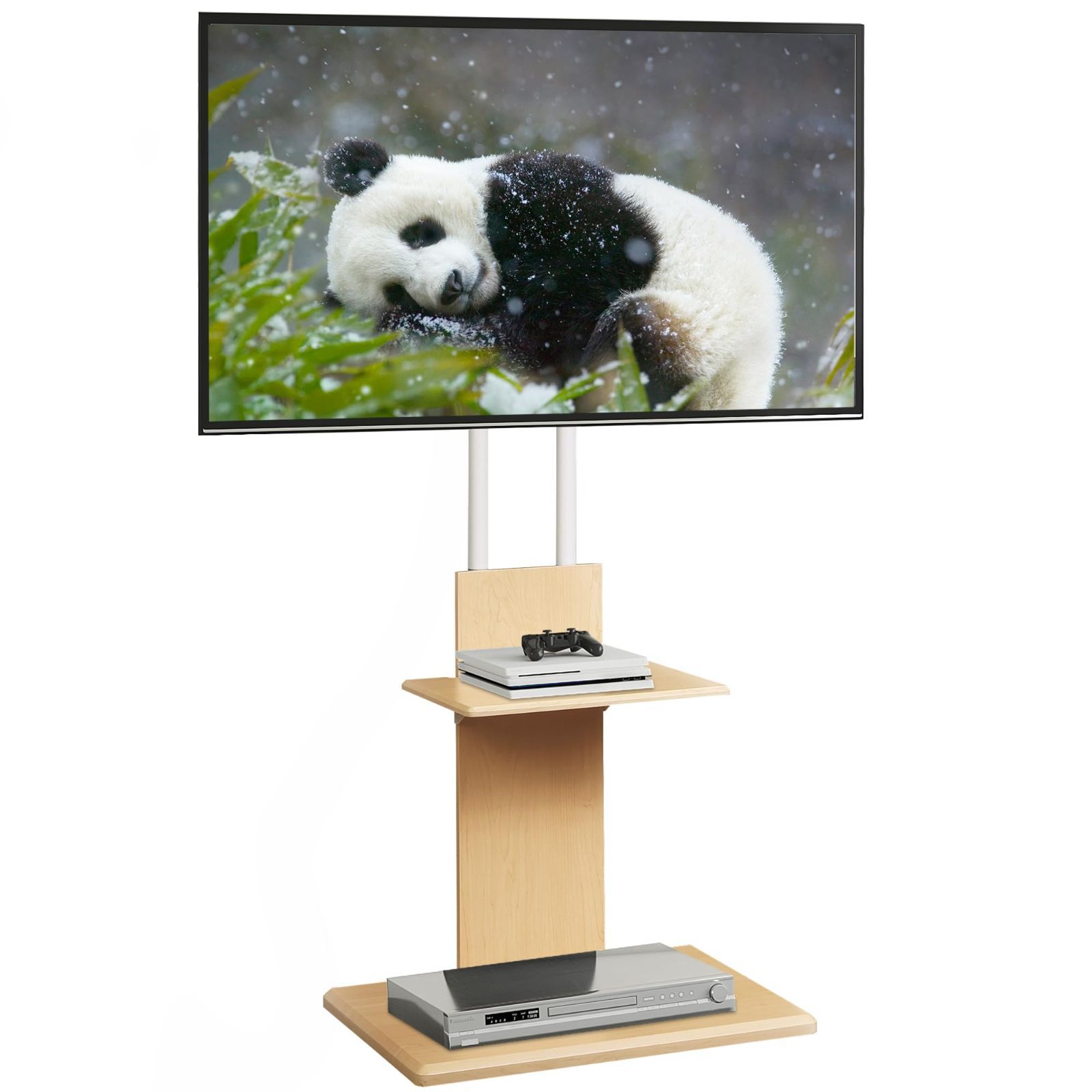 ナチュラル 32インチ 省スペース 自立式 液晶テレビスタンド 移動式 調節 65インチ 角度回転 キャスター付き 高さ調節 テレビ台 耐荷重40kg 壁掛け 壁寄せTVスタンド テレビスタンド WLIVE