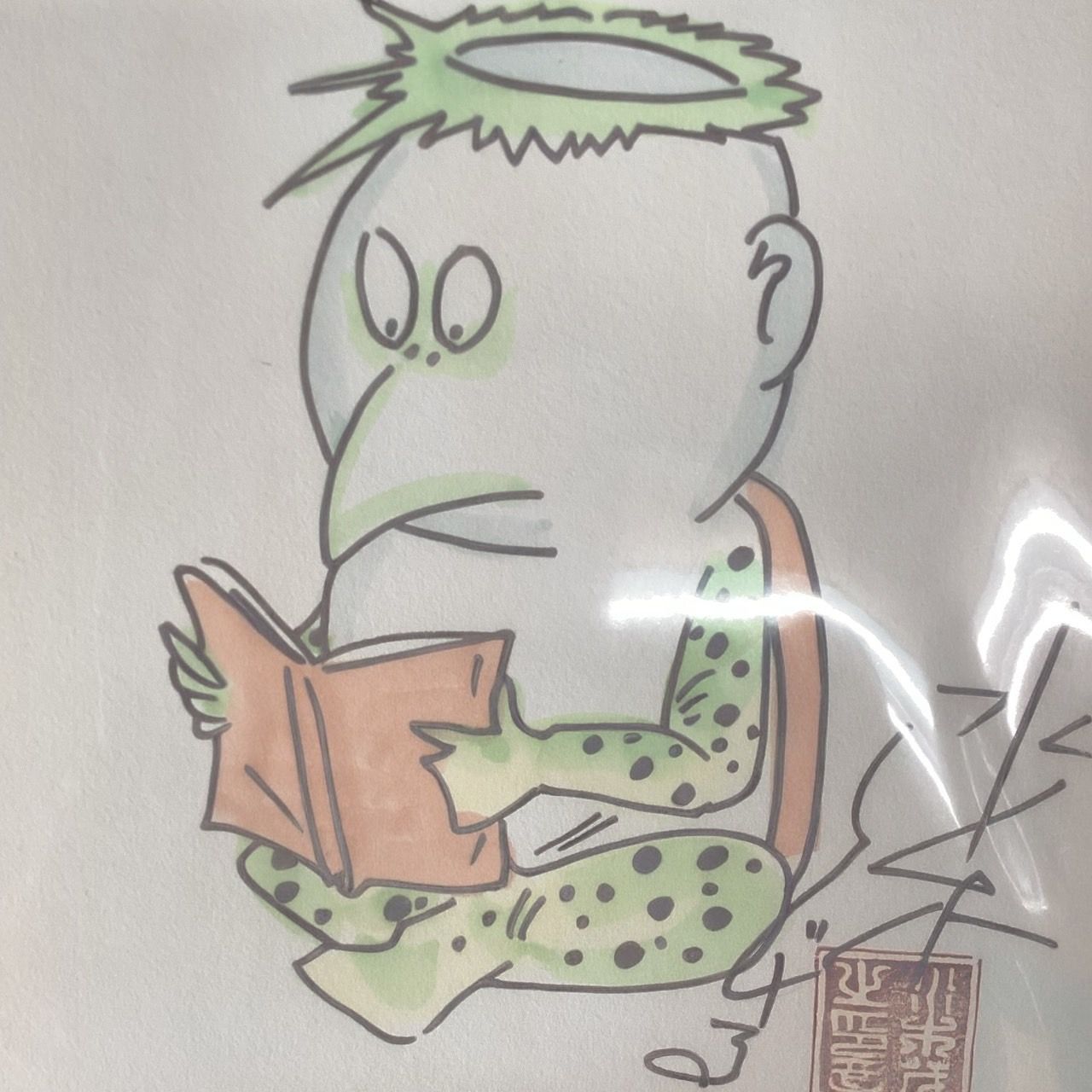 水木しげる　鬼太郎　河童　イラスト　サイン色紙 水木しげる イラスト入りサイン色紙 河童】 - メルカリ