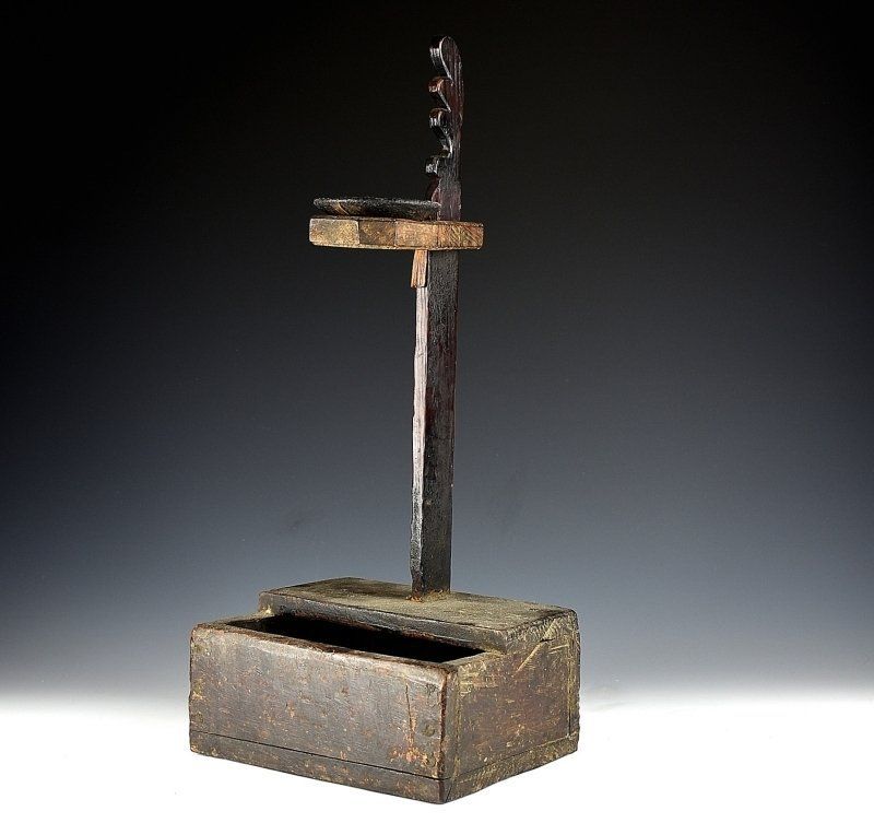 蔵C4935a 古民藝 短檠 灯燭具 江戸時代