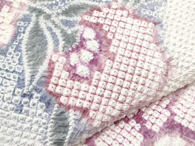 平和屋着物 名門 藤娘きぬたや 総絞り 羽織 解き反物 草花文 羽尺 CAAT5407th