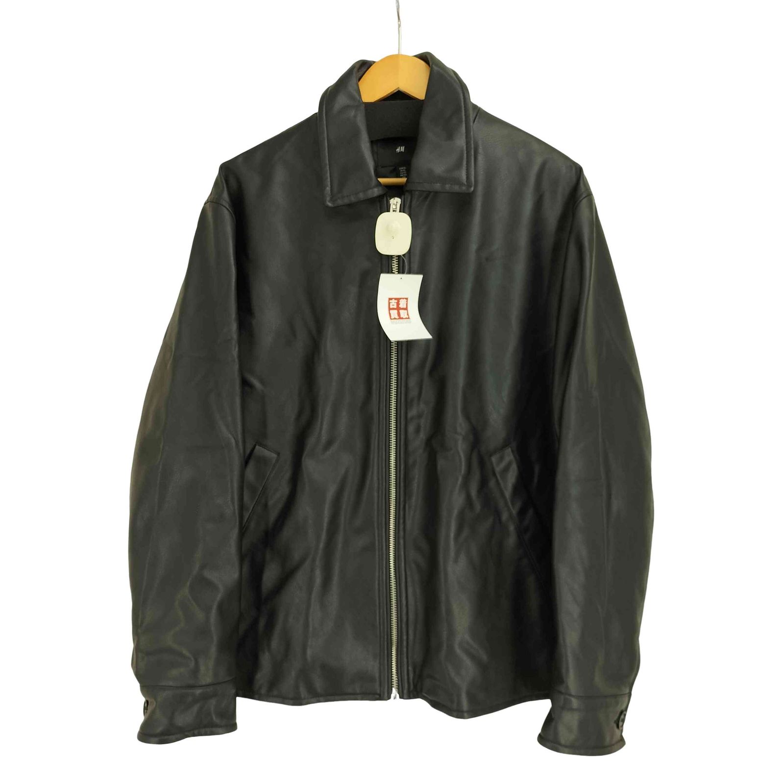 エイチアンドエム H＆M フェイクレザー ブルゾン シングルライダース ジャケット メンズ import：XL 