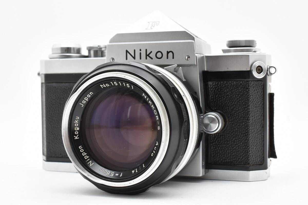 ニコン Nikon F アイレベル 641万台 初期型 富士マーク NIKKOR-S Auto 5.8cm f1.4 PAT.PEND刻印品 3406W0137 0853
