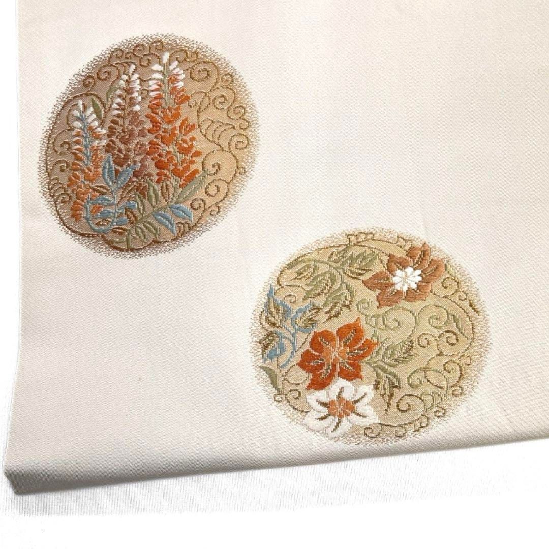 名古屋帯　花紋　鉄線　菊　桔梗　藤　唐草　着物　053a d 名古屋帯 花紋 鉄線 菊 桔梗 藤 唐草 着物 053a d - メルカリ
