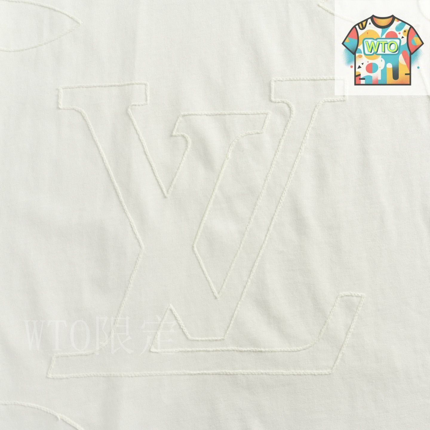 LOUIS VUITTON モノグラム刺繍 ハーフスリーブブラウス 今日特価】Louis Vuitton 25SS フルモノグラム刺繍 ショート