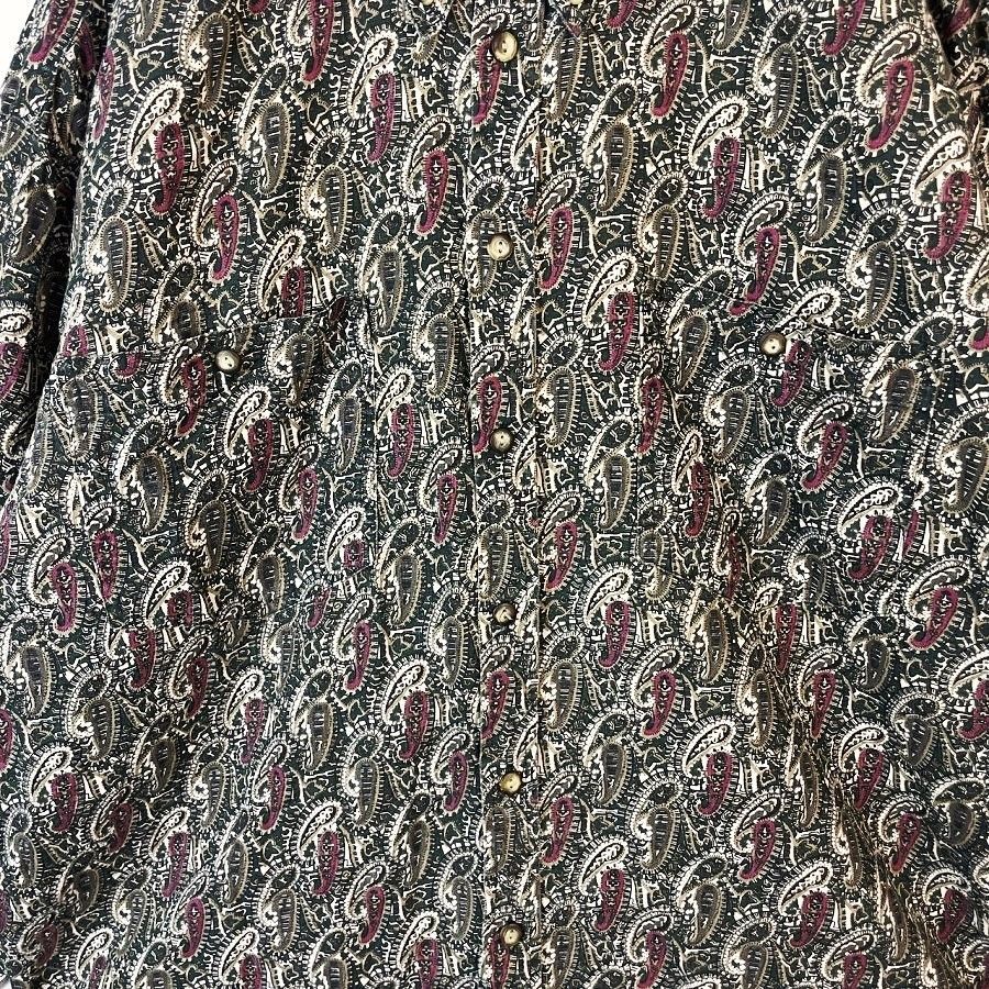 SUPPLIES menswear長袖デザインシャツ総柄シャツボタンダウン SUPPLIES menswear長袖デザインシャツ総柄シャツボタンダウン