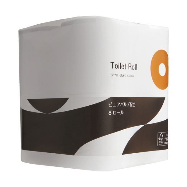 TANOSEE トイレットペーパーパルプブレンド ダブル 芯あり 40m 1セット 288ロール 8ロール×36パック