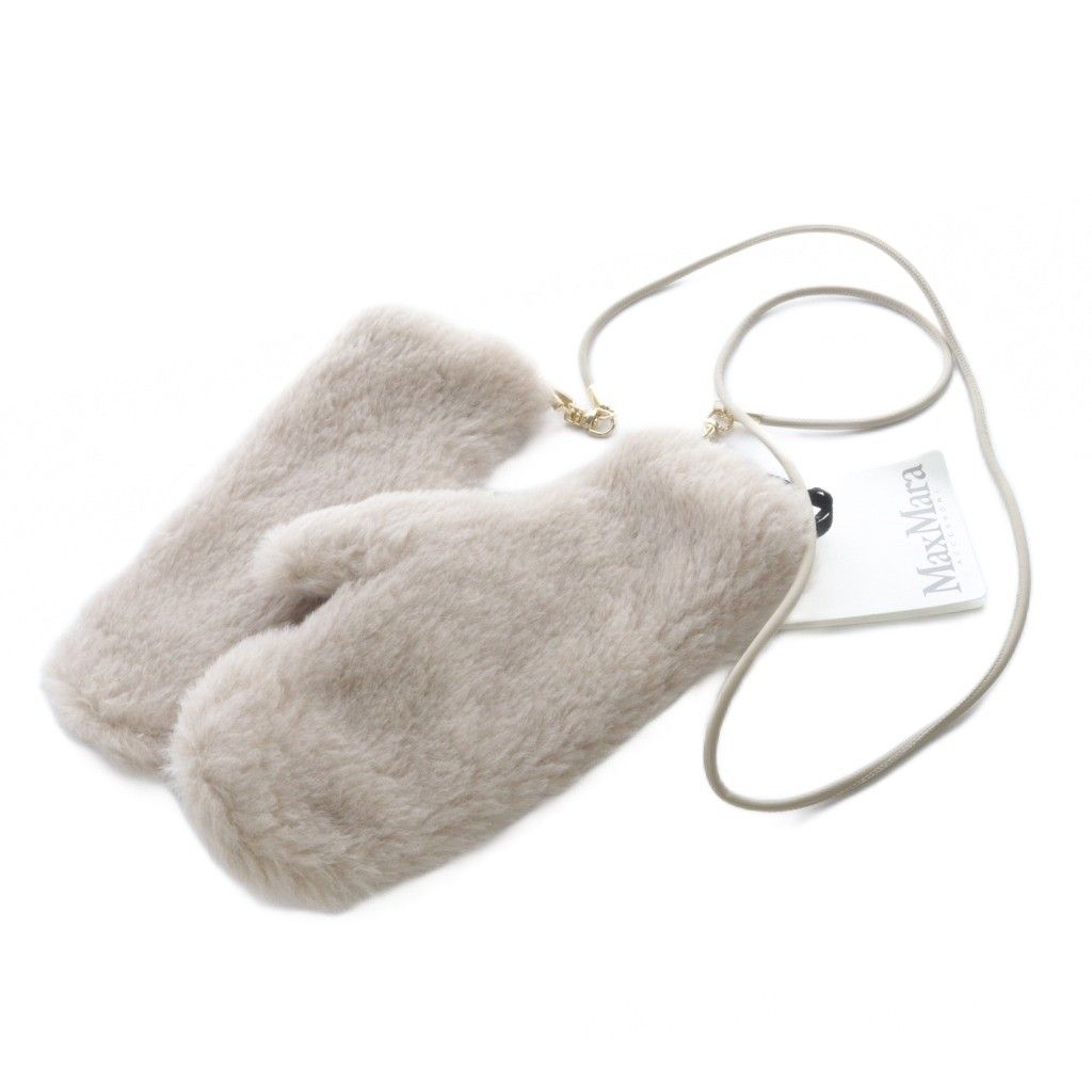 マックスマーラ MAX MARA テディ ミトン 手袋 ML ベージュ