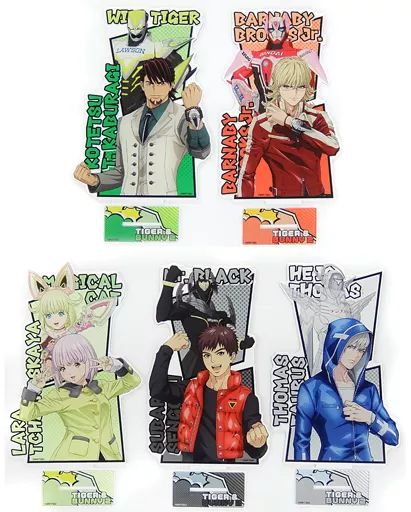 【中古】アクリルスタンド・アクリルパネル 全5種セット BIGアクリルスタンド 「TIGER＆BUNNY2 チャレンジ!缶バッジコレクション」 あたり景品