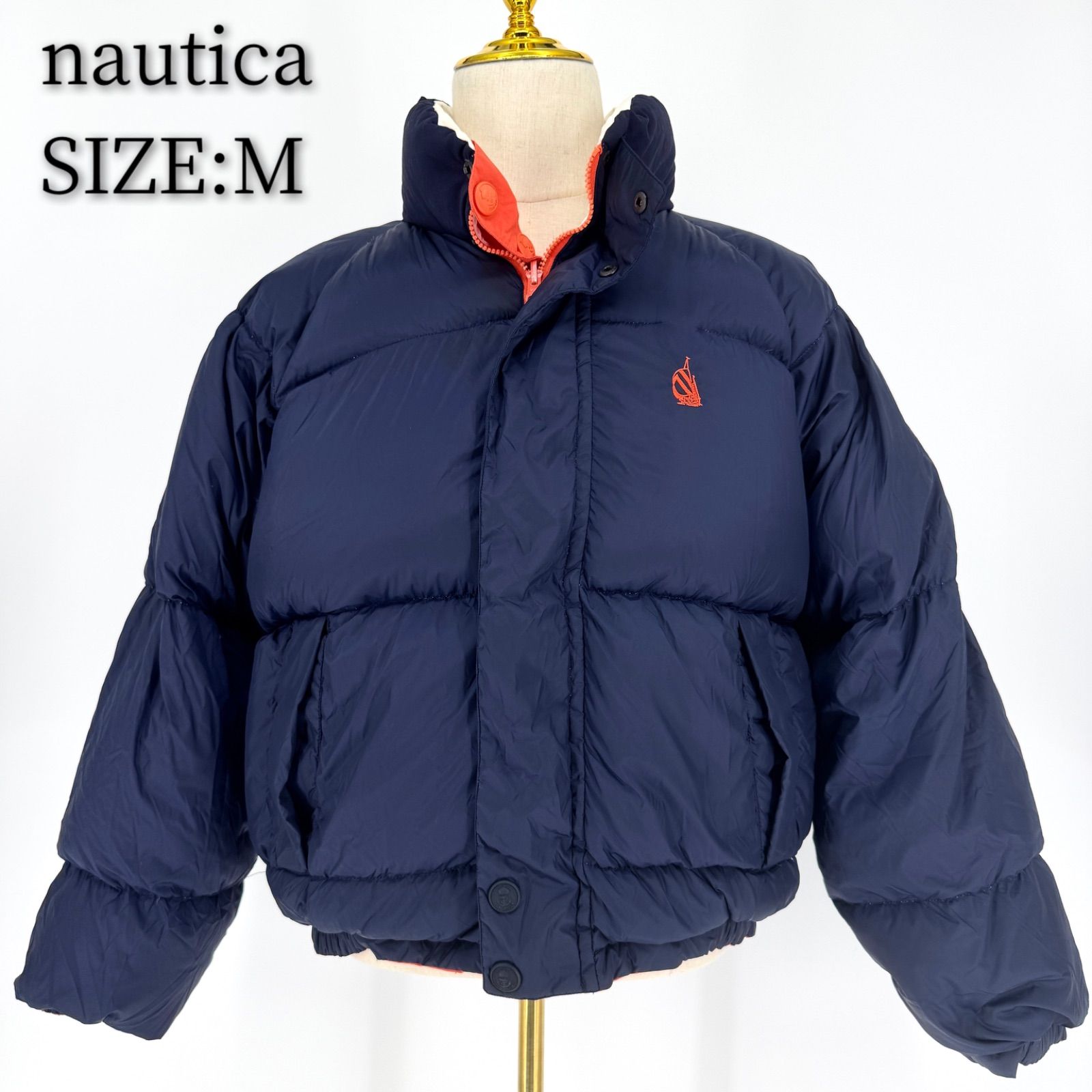 ☆90s☆ nautica ノーティカ リバーシブル ダウンジャケット M 2WAY 