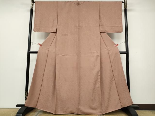 平和屋着物 上質な色無地 花唐草地紋 珊瑚色 正絹 CAAY5129ut