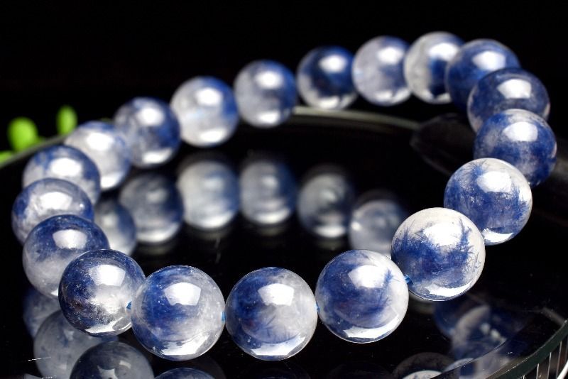 １点物 半々タイプ デュモルチェライトインクォーツ 10mm ブレスレット パワーストーン 天然石 _MA8602