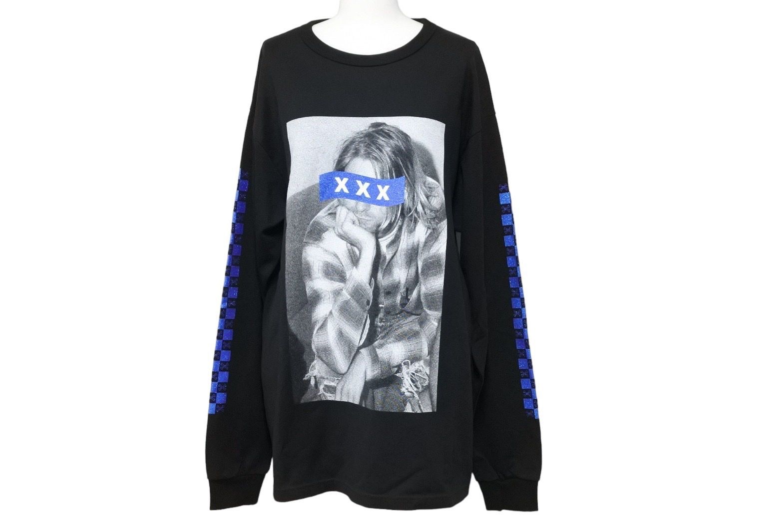 GOD SELECTION XXX ゴッドセレクショントリプルエックス 長袖Ｔシャツ カートコバーン ブラック サイズM 美品 中古 49463 GOD SELECTION XXX ゴッドセレクショントリプルエックス 長袖Tシャツ
