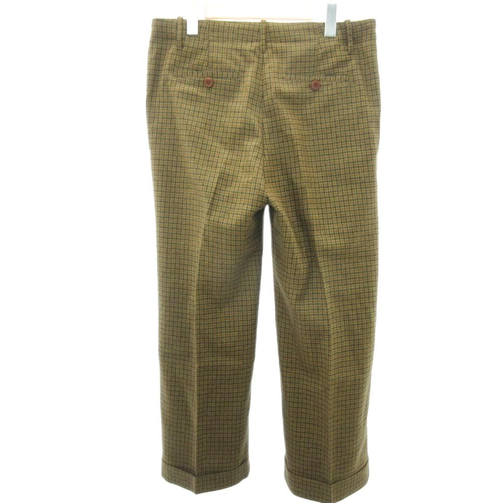 エトロ ETRO 近年 ウール スラックス チェック 茶 ブラウン 44 約L