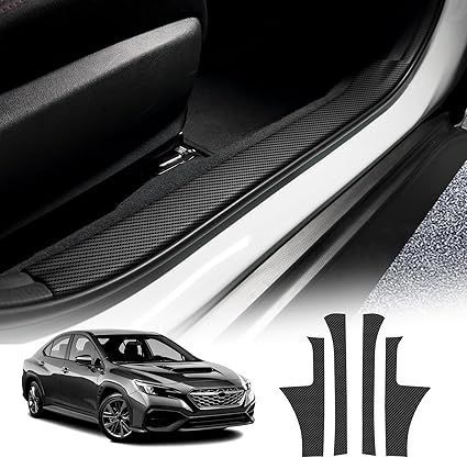 【在庫処分】KUNGKIC スバル WRX S4 STI 2022 2023 2024 専用 サイドステップガード スカッフプレート ドアガードステッカー サイドモール キズ 衝撃 傷防止 ひっかき傷 汚れ 防止 内装パーツ 4本セッ