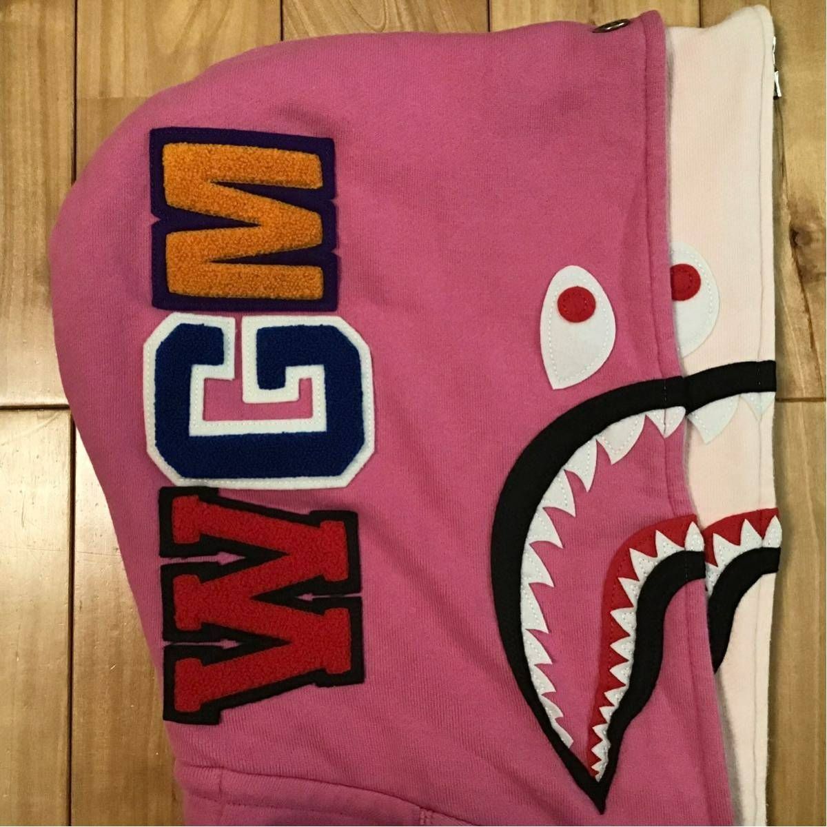 ダブル シャーク パーカー レディース Sサイズ Pink Double shark full zip hoodie a bathing ape  BAPE ピンク エイプ ベイプ