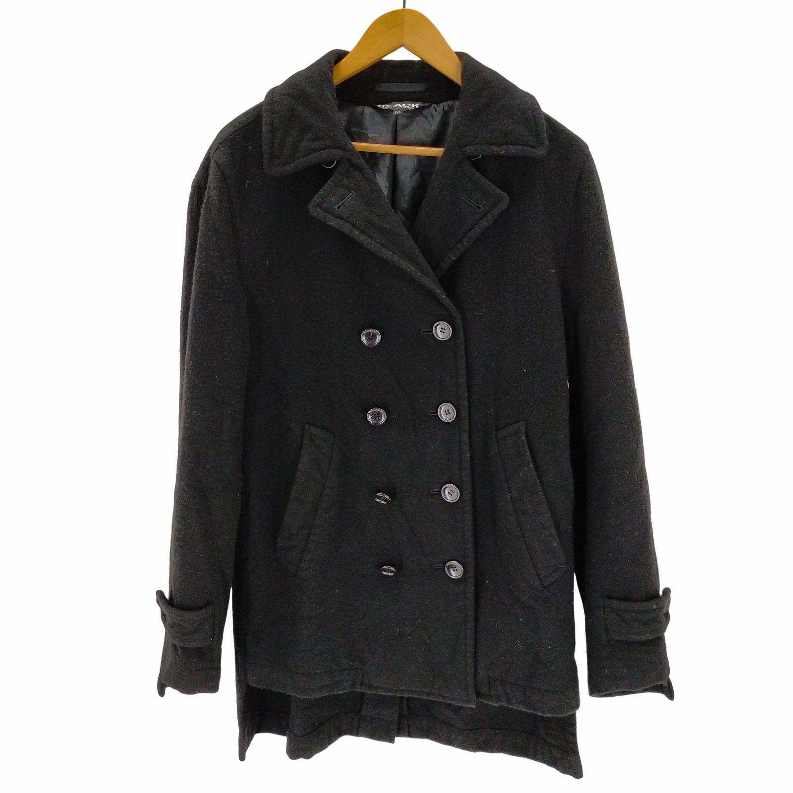 ブラックコムデギャルソン ジップウール縮絨Pコート