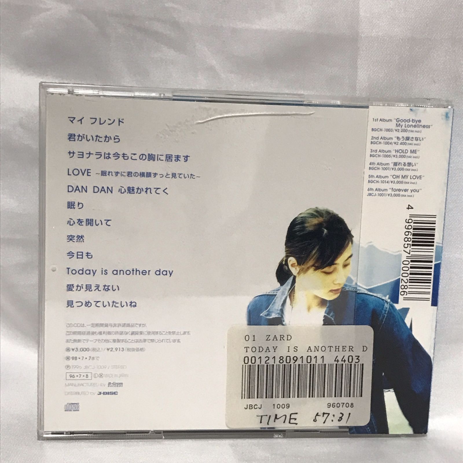 【レンタル落ち】ZARD 　TODAY IS ANOTHER DAY