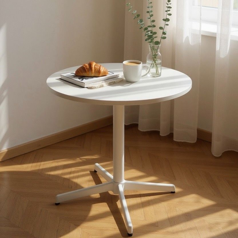 Y シンプルモダン カフェテーブル ラウンドテーブル ホワイト スタイリッシュな1本脚 ⌀60cmアウトレット