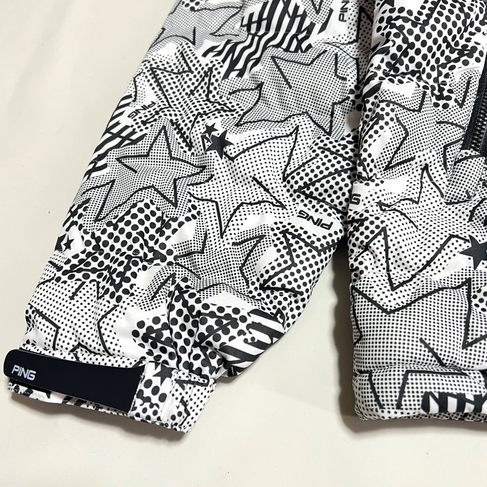 極美品 PING 中綿ブルゾン L パンツ M セットアップ 総柄 白 星 ロゴ