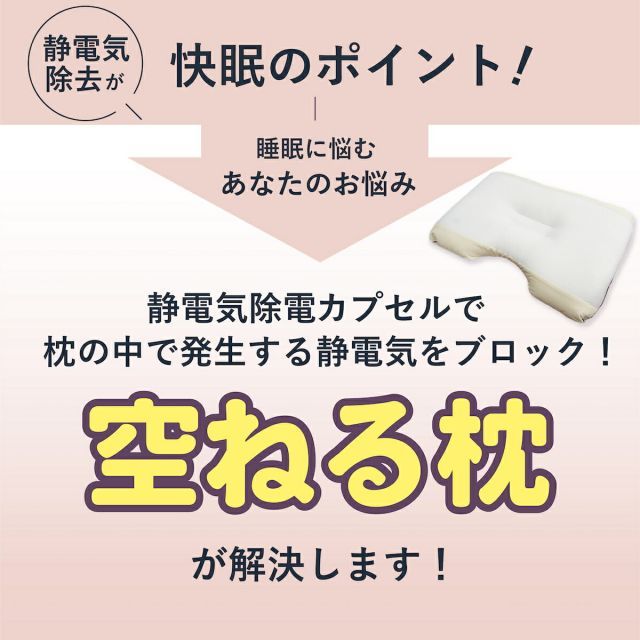 正規販売店 空ねる枕(くうねるまくら) (送料無料) 丸山修寛先生監修 枕 静電気 除去 睡眠 熟睡 ノンレム睡眠 快眠 安眠 空ねる枕(くうねるまくら) -静電気除去機能付き枕-｜トータルヘルス