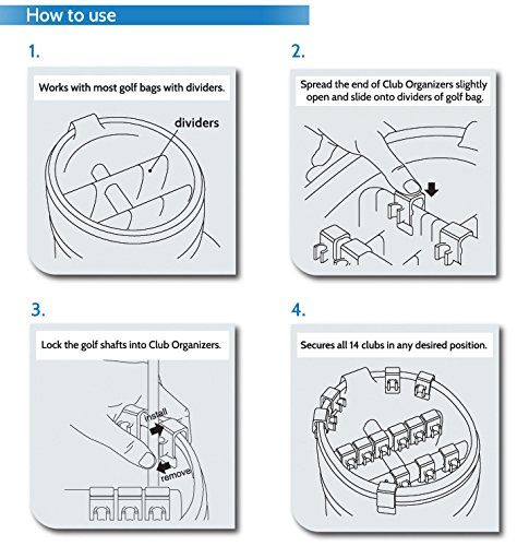ゴルフクラブオーガナイザー 14個セット クリップ式パワーホルダー アイアン パター保護 バッグ上部取り付け LLC-HASEGAWATOSO_COM