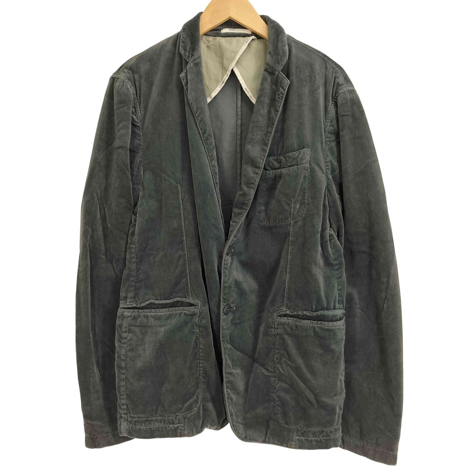 アルマーニコレツィオーニ ARMANI COLLEZIONI ベロア 2B テーラードジャケット メンズ EUR 50