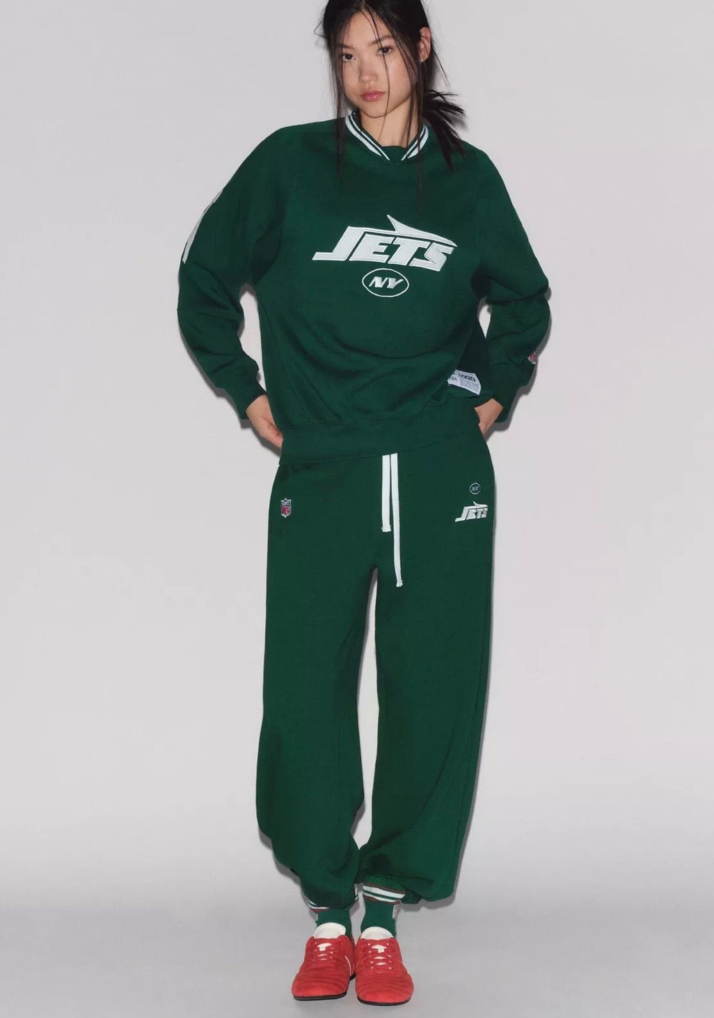 新品未使用NFL JETS×ZARA(ザラ)コラボスウェット上下セットアップ 新品未使用NFL JETS×ZARA(ザラ)コラボスウェット上下