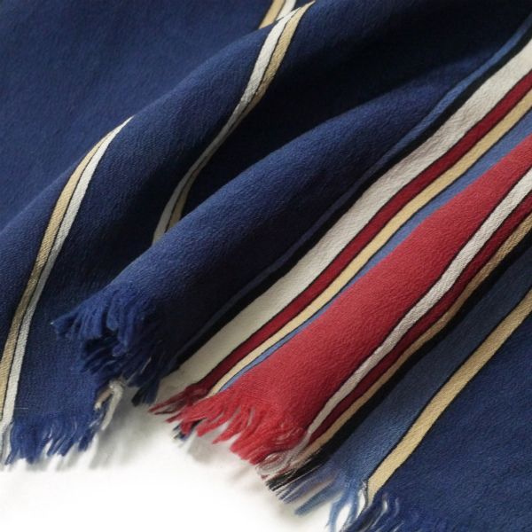 関税送料込★Saint Laurent チェック フリンジ スカーフ YVES SAINT LAURENT チェック柄フリンジシルクロングスカーフ
