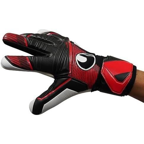 ウールシュポルト(uhlsport) 試合用 GKグローブ パワーライン 1011308-01 ブラック/レッド/ホワイト 8号 スーパーソフト ハーフネガティブ